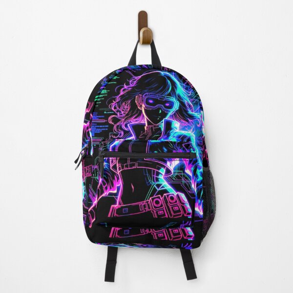 Item preview, Neon Cyberpunk Phantom Hacker Girl Line Art designed and sold by ExploreAura Studio.