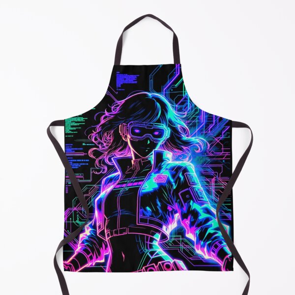 Item preview, Neon Cyberpunk Phantom Hacker Girl Line Art designed and sold by ExploreAura Studio.