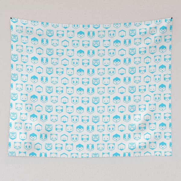Item preview, Honeycomb Animals Blue designed and sold by animinimal.