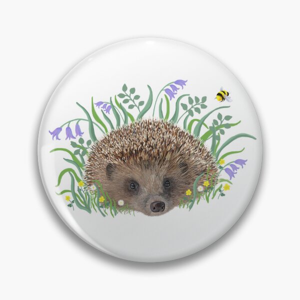Item preview, Hedgehog Woodland flowers wild flowers wildlife Proceeds go to animal charities rescues designed and sold by AnimalFriends1.