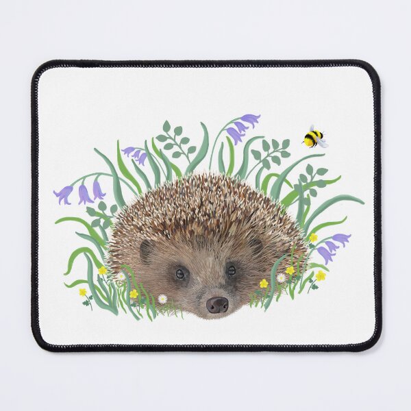 Item preview, Hedgehog Woodland flowers wild flowers wildlife Proceeds go to animal charities rescues designed and sold by AnimalFriends1.