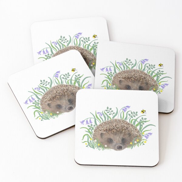 Item preview, Hedgehog Woodland flowers wild flowers wildlife Proceeds go to animal charities rescues designed and sold by AnimalFriends1.