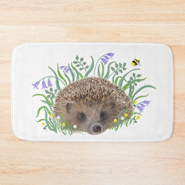 Item preview, Hedgehog Woodland flowers wild flowers wildlife Proceeds go to animal charities rescues designed and sold by AnimalFriends1.