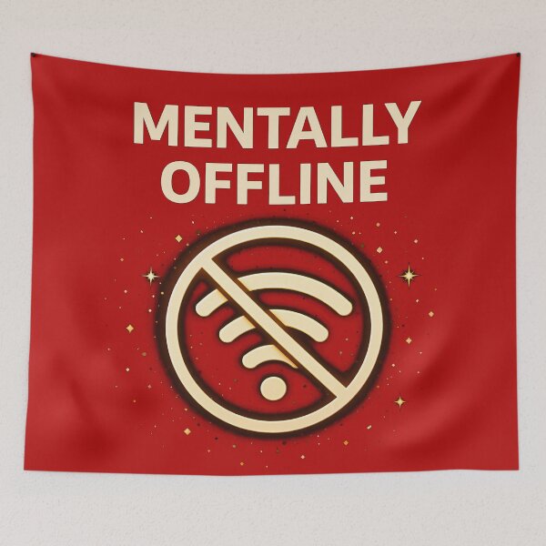 Item preview, Mentally Offline Shirt – Introvert Humor Tee | Social Battery Low Aesthetic T-Shirt | Anti Social Anxiety Gift designed and sold by FunkyVista.