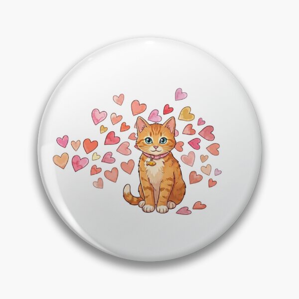 Item preview, Orange Cat with Hearts – Cute and Adorable Feline Love designed and sold by Carrinho21.