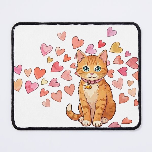 Item preview, Orange Cat with Hearts – Cute and Adorable Feline Love designed and sold by Carrinho21.
