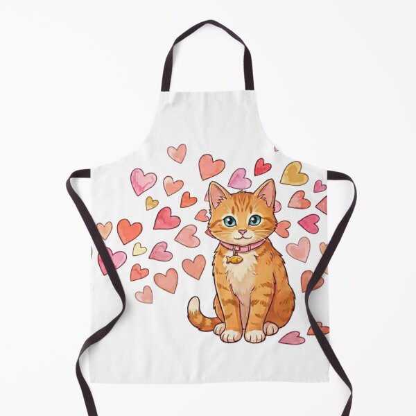 Item preview, Orange Cat with Hearts – Cute and Adorable Feline Love designed and sold by Carrinho21.