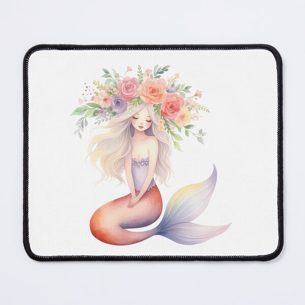 Item preview, Pastel Flower Crown Mermaid designed and sold by Rutvain.