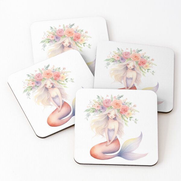 Item preview, Pastel Flower Crown Mermaid designed and sold by Rutvain.
