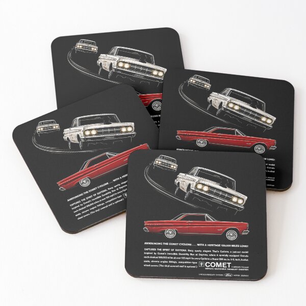 Item preview, 1964 Mercury Comet Cyclone – Red Vintage Performance Coupe Ad Art designed and sold by Stinky Lincy's Apparel Company.