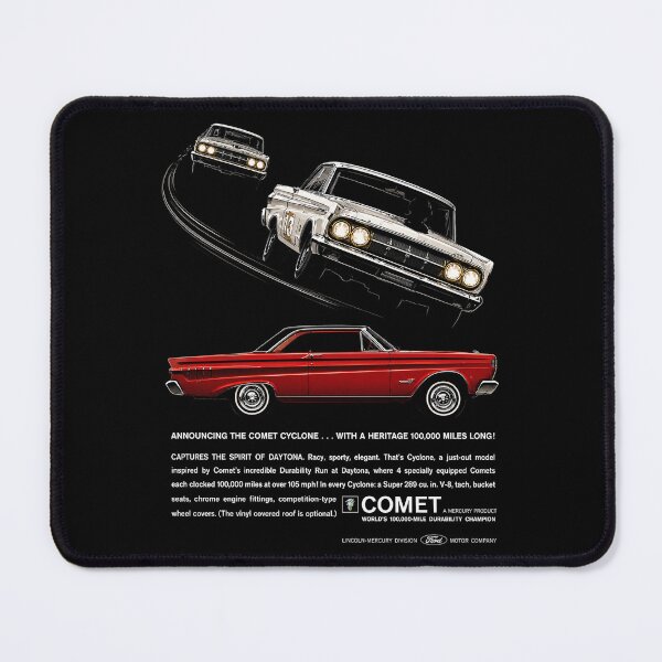 Item preview, 1964 Mercury Comet Cyclone – Red Vintage Performance Coupe Ad Art designed and sold by Stinky Lincy's Apparel Company.