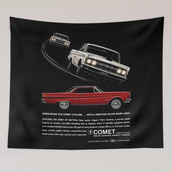 Item preview, 1964 Mercury Comet Cyclone – Red Vintage Performance Coupe Ad Art designed and sold by Stinky Lincy's Apparel Company.