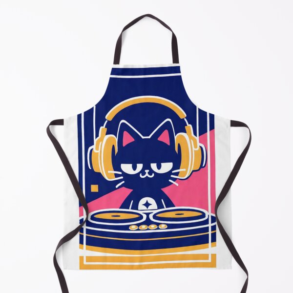 Item preview, Cat - Blue DJ Yellow Headphones Pink Ears designed and sold by DoodyPets.