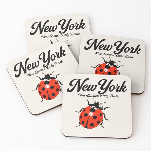 Item preview, New York Nine-Spotted Lady Beetle Retro Poster designed and sold by The-Drip-Studio.