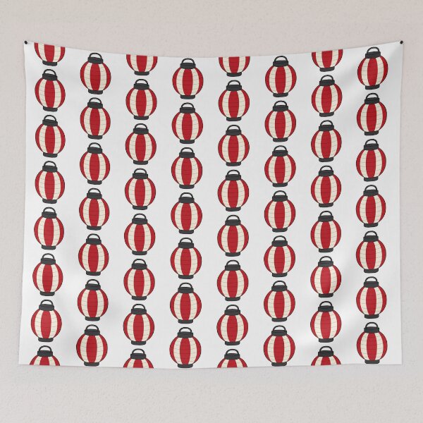 Item preview, Red and White Striped Matsuri Lantern designed and sold by Anne97s.