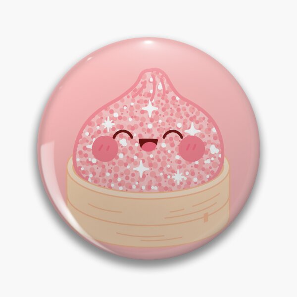 Item preview, Reddish Glitter squishy Dumpling iun its bamboo steamer basket designed and sold by EmeraldeaArt.