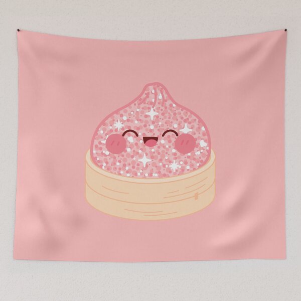 Item preview, Reddish Glitter squishy Dumpling iun its bamboo steamer basket designed and sold by EmeraldeaArt.