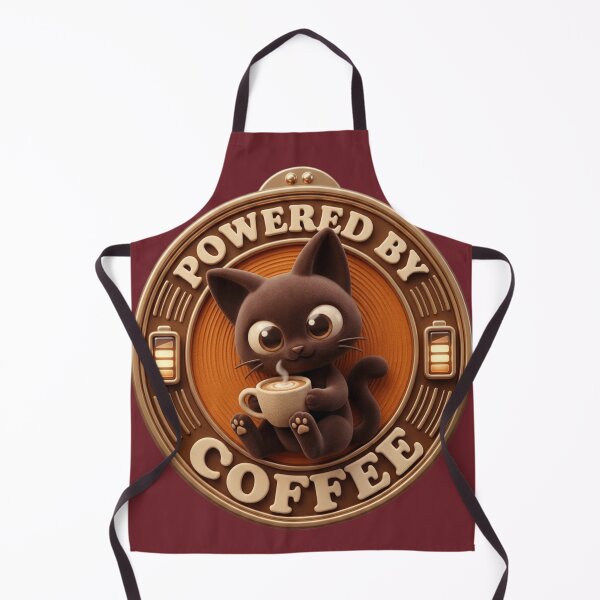 Item preview, Cute Cat Powered by Coffee – Cozy Kawaii Coffee Lover Aesthetic Design designed and sold by MartBook.
