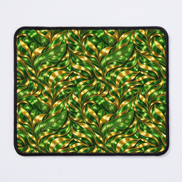 Item preview, Golden/Emerald Organic Flow – Seamless Nature‑Inspired Pattern designed and sold by RBBHovi.
