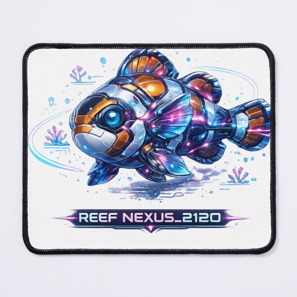 Item preview, Reef Nexus 2120 Cyber Clownfish – Neon Biomechanical Reef Explorer Design designed and sold by FusiTink.