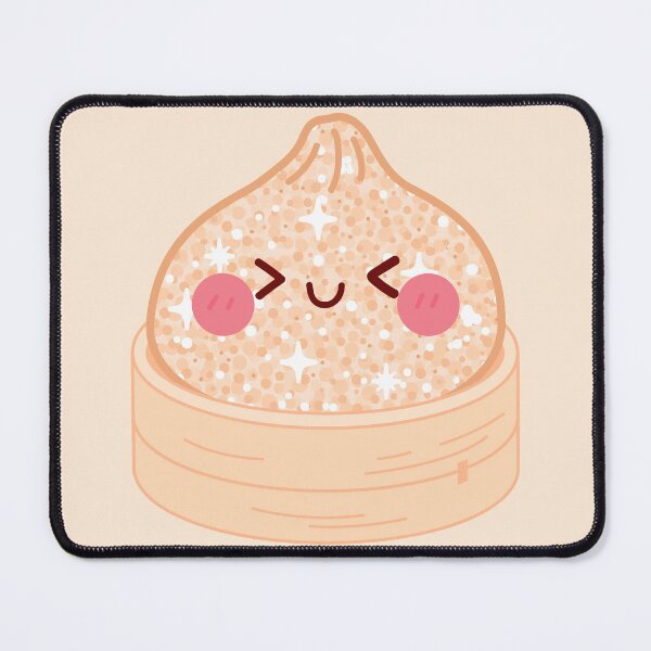 Item preview, Peach Orange Gold Glitter squishy Dumpling in bamboo steamer basket designed and sold by EmeraldeaArt.