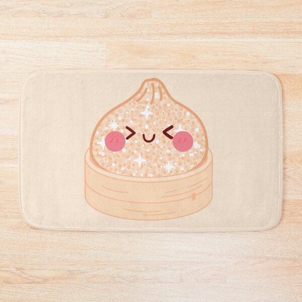 Item preview, Peach Orange Gold Glitter squishy Dumpling in bamboo steamer basket designed and sold by EmeraldeaArt.