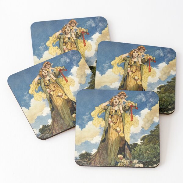 Item preview, Roses - Charles Robinson -  Art Nouveau Goddess Illustration for Vintage Fantasy Art Lovers designed and sold by RickE.