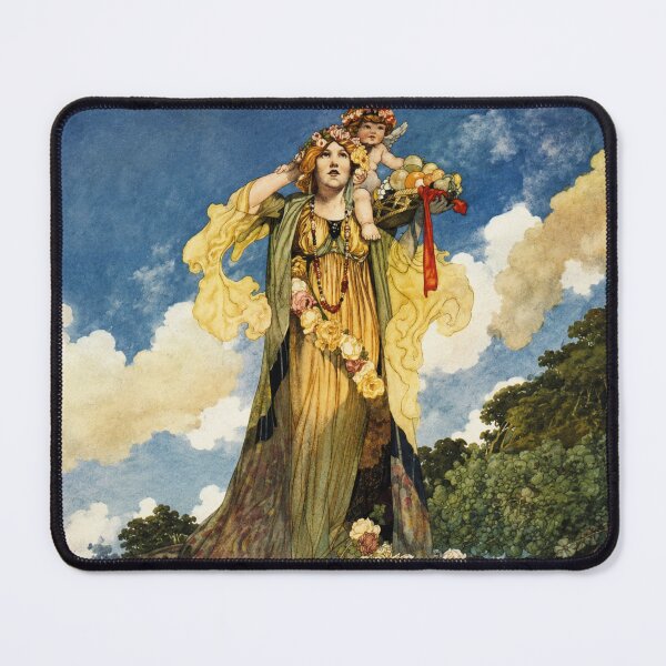 Item preview, Roses - Charles Robinson - Art Nouveau Goddess Illustration for Vintage Fantasy Art Lovers designed and sold by RickE.