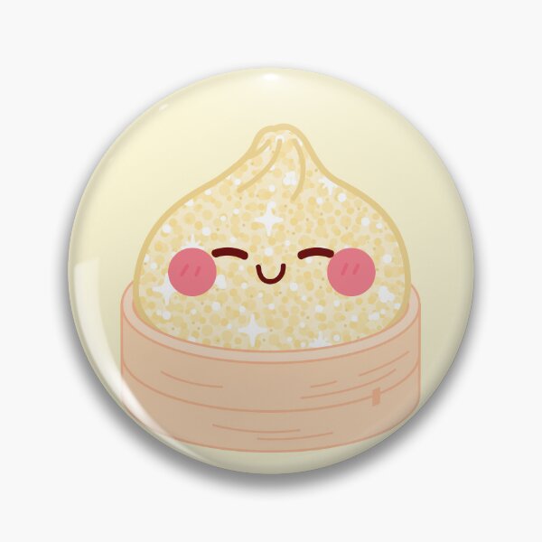 Item preview, Kawaii Light yellow Golden Glitter Squishy Dumpling in bamboo steamer basket designed and sold by EmeraldeaArt.
