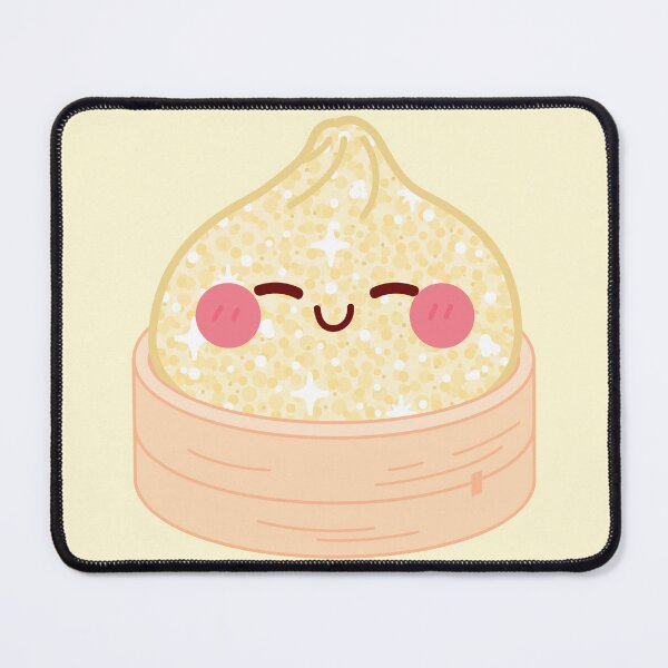 Item preview, Kawaii Light yellow Golden Glitter Squishy Dumpling in bamboo steamer basket designed and sold by EmeraldeaArt.