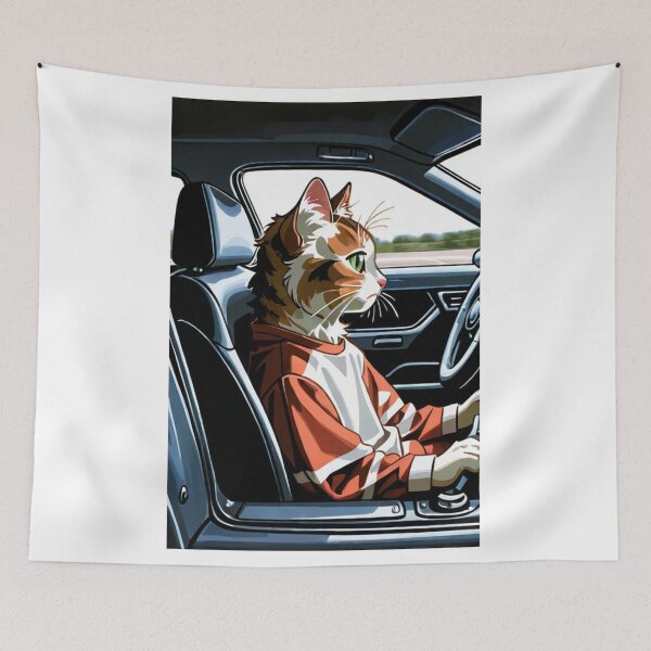 Item preview, Cat - Driver Sporty Orange designed and sold by DoodyPets.