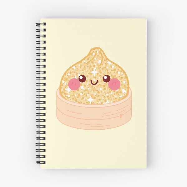 Item preview, Kawaii Golden Glitter Squishy Dumpling in a bamboo steamer basket designed and sold by EmeraldeaArt.