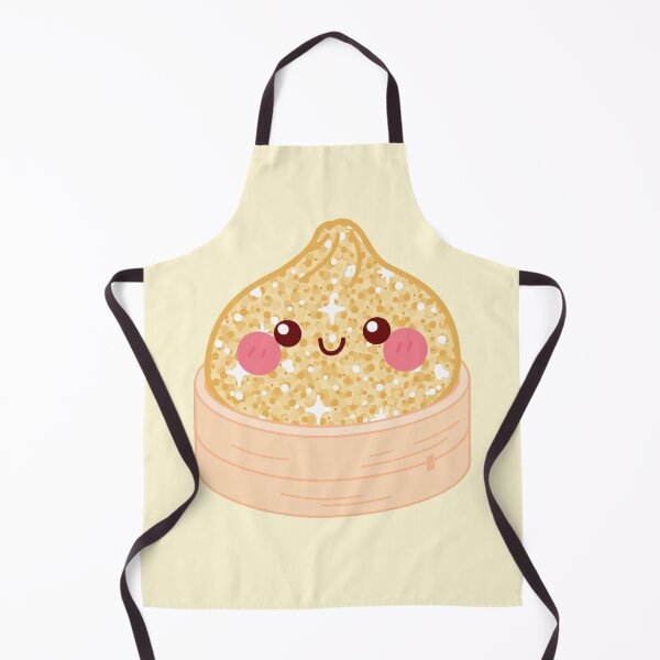 Item preview, Kawaii Golden Glitter Squishy Dumpling in a bamboo steamer basket designed and sold by EmeraldeaArt.