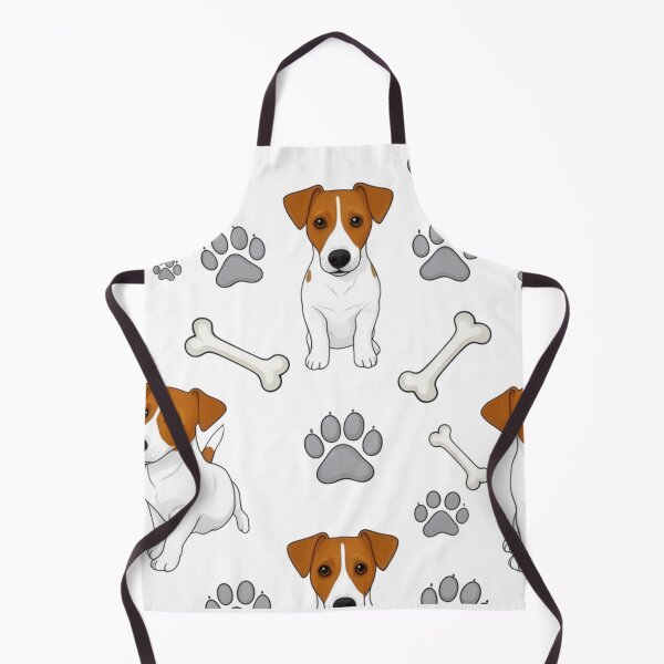 Item preview, Jack Russell Terrier pattern with bones and paw prints designed and sold by Prints by Mat.