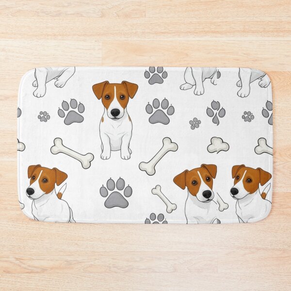 Item preview, Jack Russell Terrier pattern with bones and paw prints designed and sold by Prints by Mat.