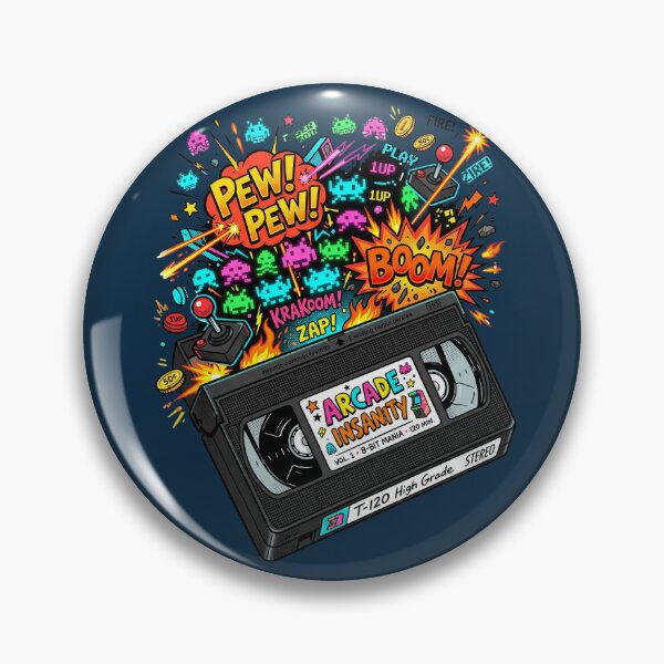 Item preview, Retro VHS Tape Arcade Insanity Pixel Art Comic designed and sold by RetroRewind Studio.