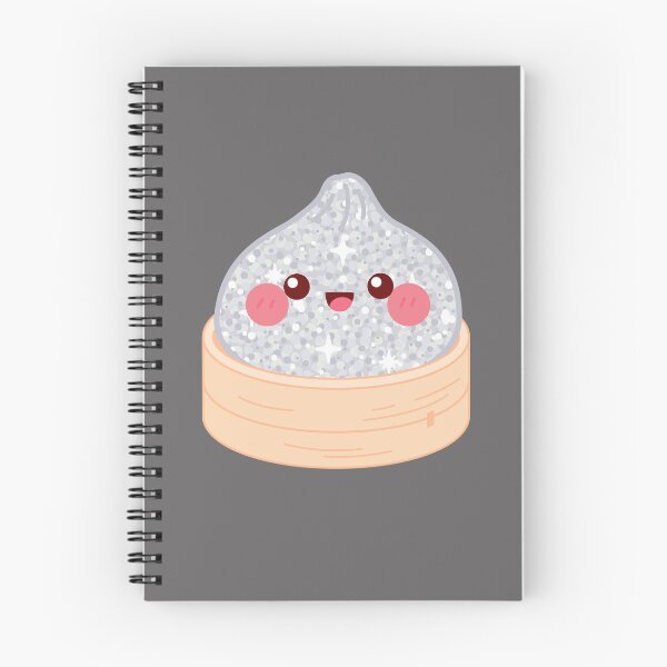 Item preview, Kawaii Silver Glitter Squishy Dumpling in bamboo steamer basket designed and sold by EmeraldeaArt.