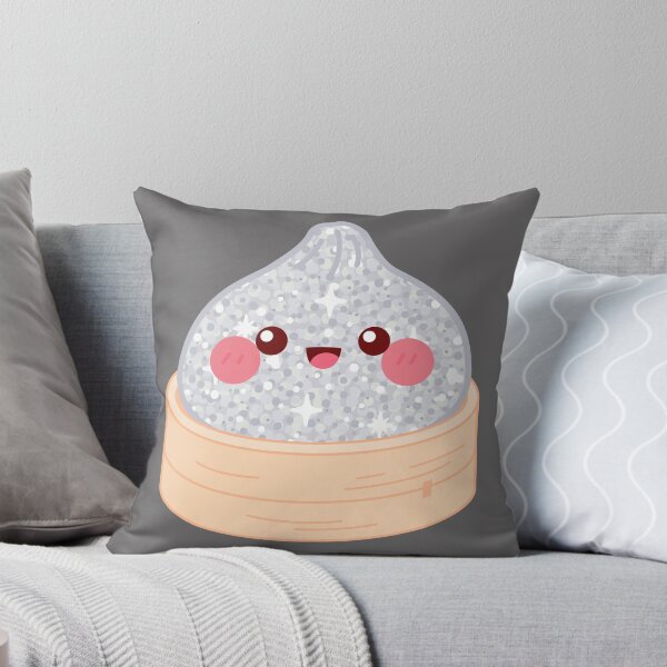 Item preview, Kawaii Silver Glitter Squishy Dumpling in bamboo steamer basket designed and sold by EmeraldeaArt.