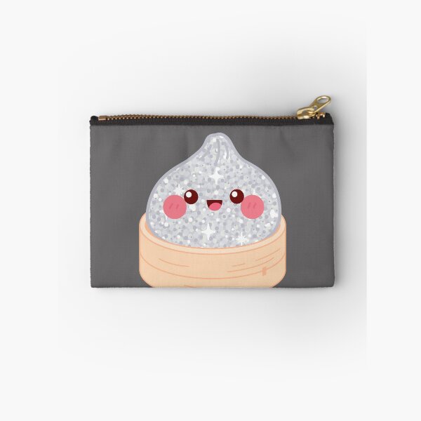 Item preview, Kawaii Silver Glitter Squishy Dumpling in bamboo steamer basket designed and sold by EmeraldeaArt.