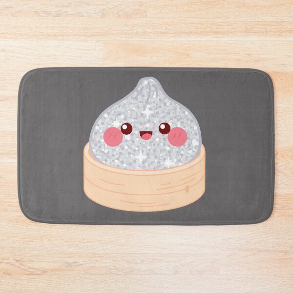 Item preview, Kawaii Silver Glitter Squishy Dumpling in bamboo steamer basket designed and sold by EmeraldeaArt.