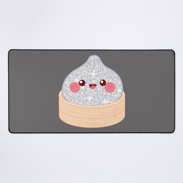 Item preview, Kawaii Silver Glitter Squishy Dumpling in bamboo steamer basket designed and sold by EmeraldeaArt.