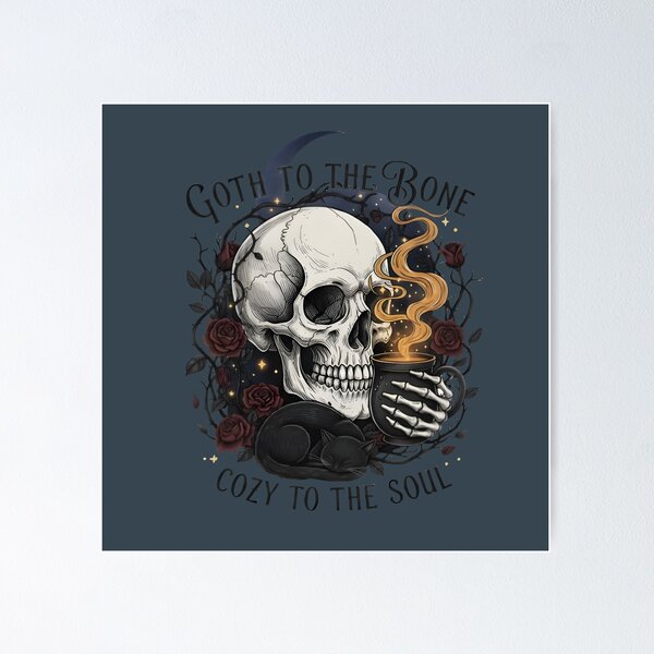 Item preview, Cozy Goth Skull Art designed and sold by Moodelier.