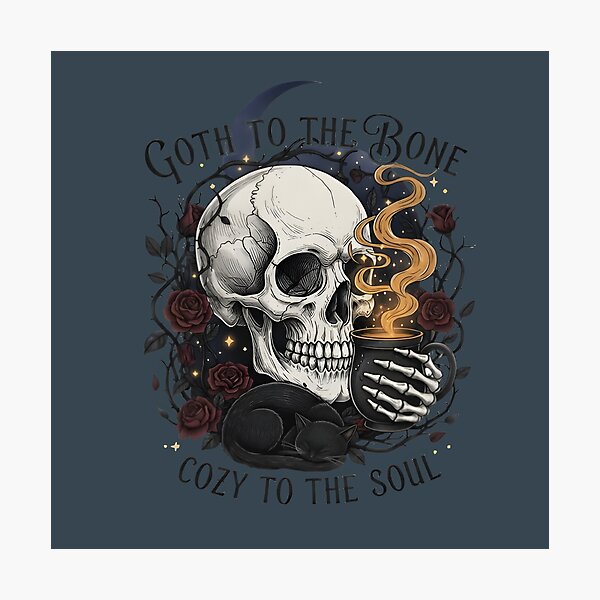 Item preview, Cozy Goth Skull Art designed and sold by Moodelier.