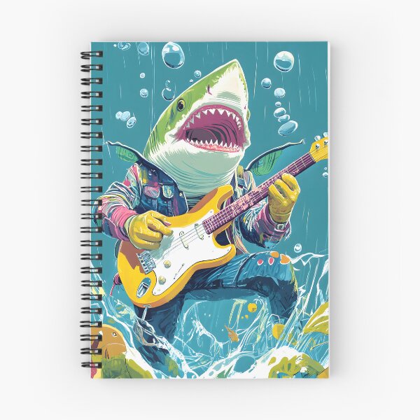 Item preview, Shark Rock Star Jamming Underwater in Vibrant Style designed and sold by Artessie.