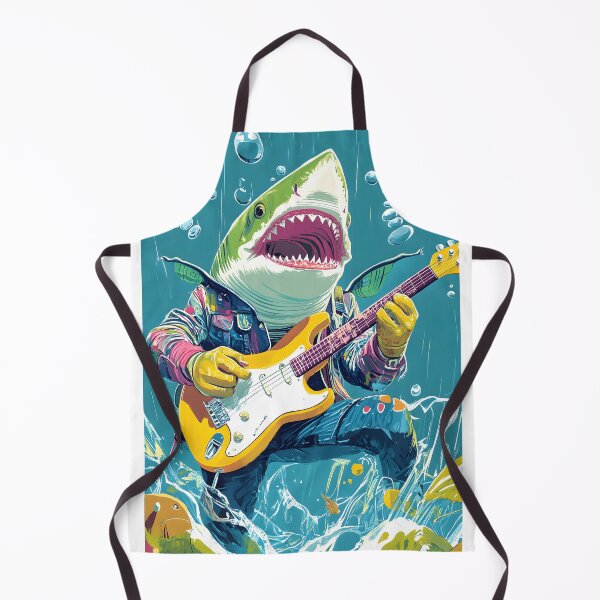 Item preview, Shark Rock Star Jamming Underwater in Vibrant Style designed and sold by Artessie.