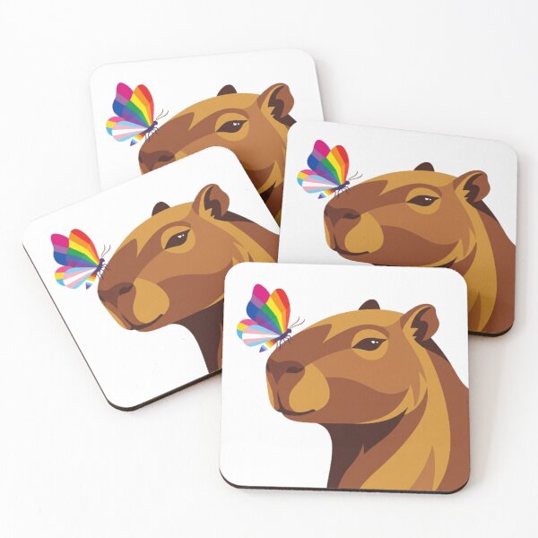 Item preview, Capybara with Pride Moth designed and sold by CozyDesignsCo.