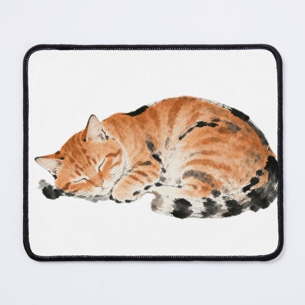 Item preview, Sleeping Tabby Cat - Zen Ink Wash Print designed and sold by Enchanting East.