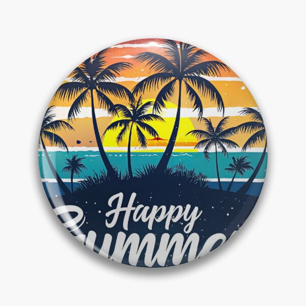 Item preview, Happy Summer Retro Palm Trees Sunset Beach designed and sold by MagySale.