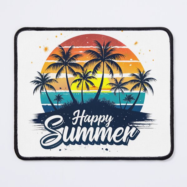Item preview, Happy Summer Retro Palm Trees Sunset Beach designed and sold by MagySale.