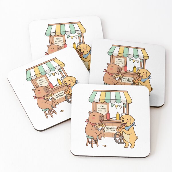 Item preview, Capybara And Dog Eating Hot Dogs designed and sold by laughingshirts.